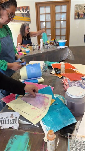 Mixed Media Collage Workshop in progress—sneak peek!