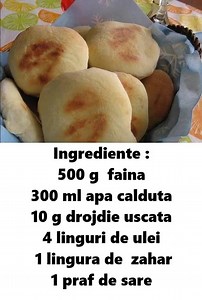 Lipii Libaneze Ingrediente : 500 g faina 300 ml apa calduta 10 g drojdie uscata 4 linguri de ulei 1 lingura de zahar 1 praf de sare | Delicioase
