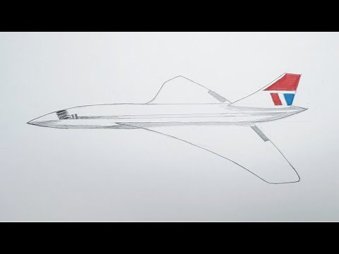 Very easy way to draw airplane concorde