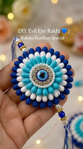 🧿DIY Earbuds Evil Eye Rakhi🤩Rakshabandhan Special #shorts #crafts #diy #diyideas #rakhi #handmade
