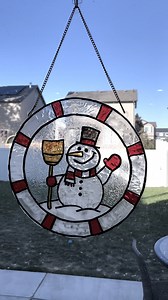 DIY Stained Glass Snowman with Gallery Glass Tutorial ⛄️ | The Crafty Blog Stalker