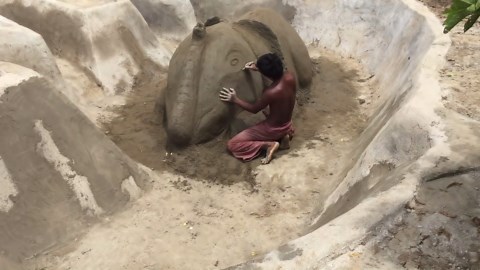 Swimming Pool Built by Bare Hand in the Jungle Without Machines
