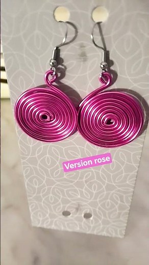 boucles d'oreilles facile à faire en fil aluminium en 10 minutes roses 💕