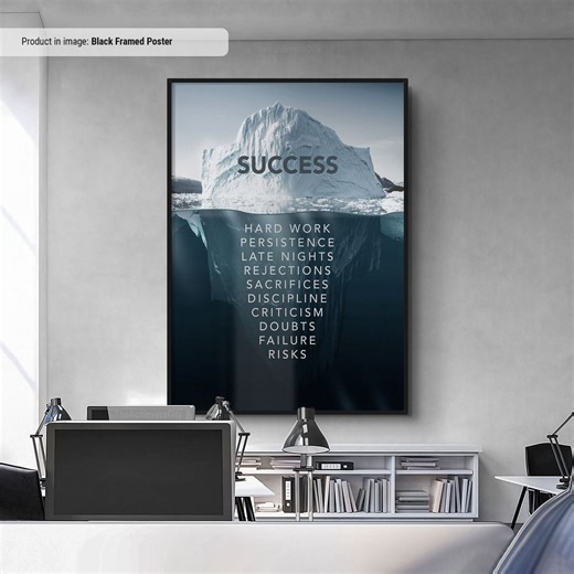 Success Iceberg Motivational Canvas Print – Inspirational Wall Art - Etsy