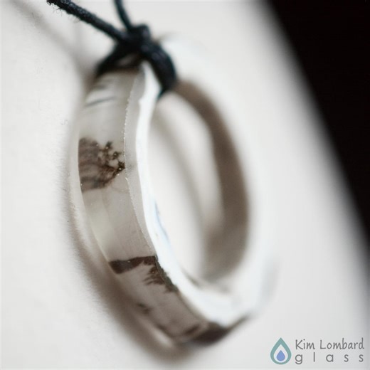 Lampwork Glass Circle Pendant Bead: Silvered Ivory - Etsy