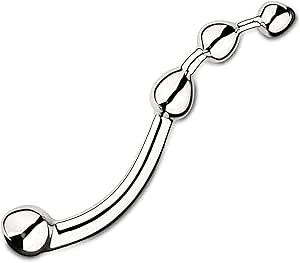 Fun Metal Sex Toy Stainless Steel G Spot Wand Massage Stick Kegel Exerciser P-Spot Stimulator Prostate Massager Anal Plug Dildo Sex Toy for Women Men