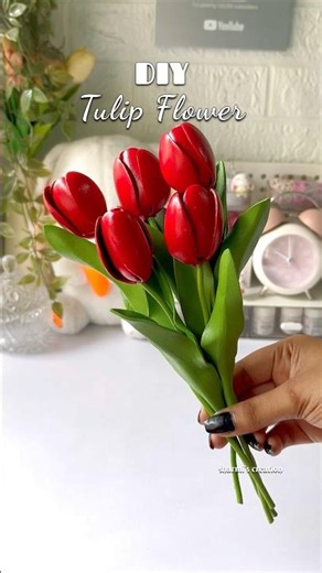 DIY tulip flower #shorts #flowermaking #handmade #craftideas #tulip