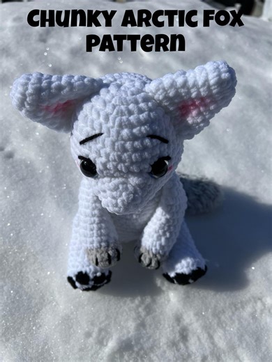 Chunky Arctic Fox Crochet Pattern | Plush Amigurumi Toy (PDF Download) - Etsy UK