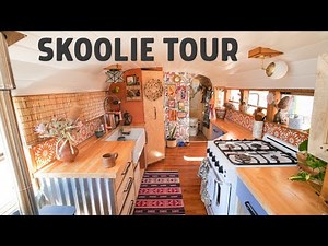 Skoolie Tour: Self-built Bohemian Jungalow Tiny Home in the California Desert