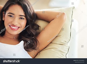 Relax Sofa Portrait Woman Lying Living Stock Photo 2230549645 | Shutterstock
