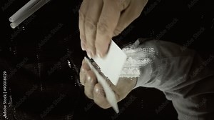 Cocaine on mirror sneezing waste Stock Video