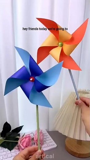 How to Make a Colorful Paper Windmill 🌈#shorts
