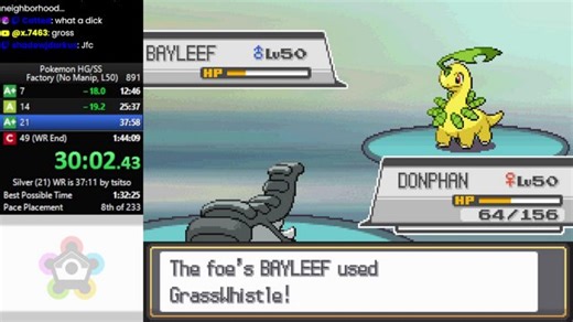 Pokemon HG/SS Battle Factory Speedruns - L50 Singles | FAQ: https://pastebin.com/NmG5PEGV