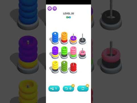 Color Hoop Sort Puzzle game level 19, 20, 21 Walkthrough Solution