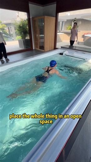 I'm never building a karaoke room in the basement again. I'll just install a temperature-controlled swimming pool, place the whole thing in an open space, and turn it on with a remote control. Simple and convenient. You can swim and surf as soon as you open it. No waiting required. #heatedpool #smartpool #infinitypool #hottub #sauna #spapool #swimspa #hottubs | Ocean Future