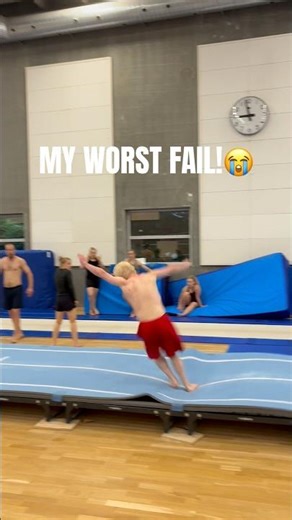 This fail hurt so bad!😭 #airtrack #gymnast #gymnastics #flips #flip #tumbling #trampoline #fail
