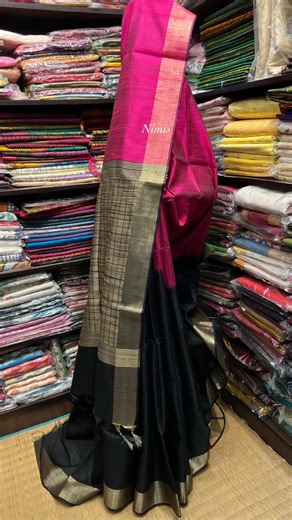 Nimi's on Instagram: "https://www.nimisboutique.com/ Hand woven raw silk in gorgeous majantha and black !!! Handloom weaves @ nimis_boutique #chennai #whatsapp #9840726433"
