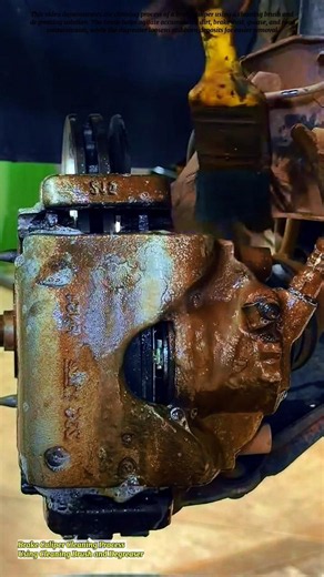 Brake Caliper Cleaning Process Using Cleaning Brush and Degreaser