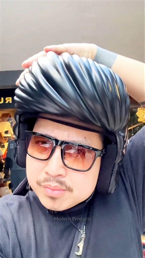 Elvis Presley Hair Helmet 😂 Funny Hairstyle Helmet Review #shorts