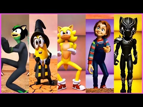 Alien Dance Parody 👽 Super Sonic vs Chucky vs Black Panther | Funny Cartoon Dance Battle