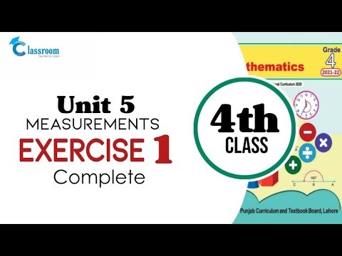 Class 4 math, Unit 5 Measurements, Exercise 1