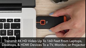 ClearClick Present+Share Mini (4K Edition) - Wireless Presentation System for HDMI, Laptops, PC, Smartphones, & TV or Projector (2 Transmitter, 1 Receiver Kit)