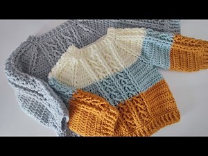 Crochet #87 How to crochet a pullover with cables 1-5 years / Part 1