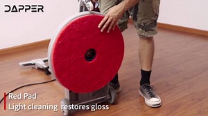 DAPPER SUPPLY Commercial Corded Hard Floor Buffer Polisher Cleaner Machine in Grey with 3-Scouring Pads DP-FB1305