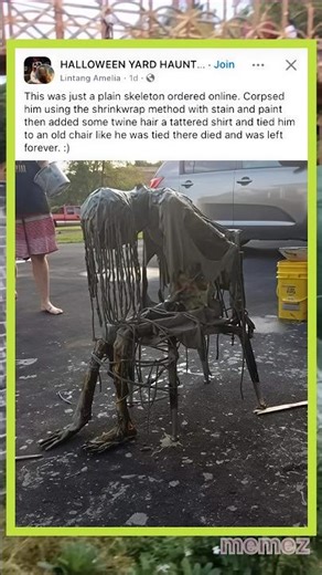 Haunting Halloween Yard Display: Melted Skeleton Chair Prop DIY#anime #naruto #memes #narutoedit