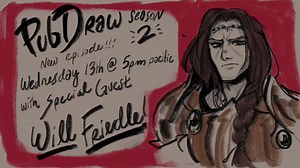 This week on Pub Draw, special guest Will Friedle joins Babs Tarr & Marisha Ray to learn how to draw Kashaw Vesh of the Slayer's Take, Will's character from our Vox Machina campaign! Live Wednesday (11/13) at 5pm PST on twitch.tv/criticalrole! | Critical Role