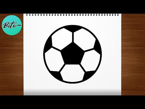 Como desenhar uma BOLA DE FUTEBOL passo a passo, fácil e rápido