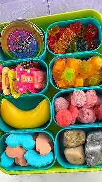 Making School Lunch with 🍌 CANDY Food *BENTO Box* Satisfying Video ASMR #4! #shorts #viral 🍭🍓🍊