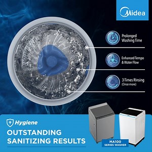To keep the germs and the bacteria away from the child and the elderly, Midea MA100 Series Washers has taken sanitization to another level. With the advanced Hygiene Technology, you can expect a germ-free laundry. Hence, your health is well taken care of. #Midea #WashingMachine #Washer | Midea