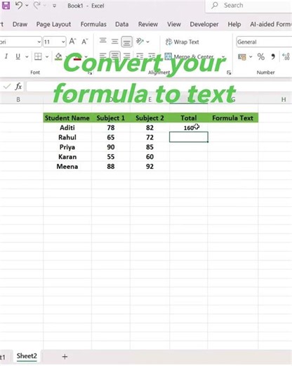 Convert your formula to text in excel #excel #shortvideo #shotsfeed #viral
