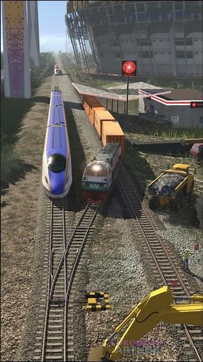 high-speed train convoy at a local railway crossing #train #railtrack #keretaapi #trainzlover
