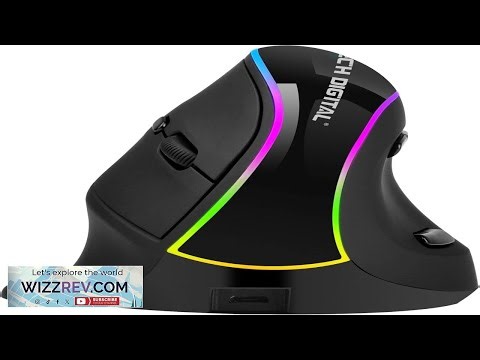 J Tech Digital Ergonomic Mouse with Wireless Connection Removable Palm Rest Thumb Buttons