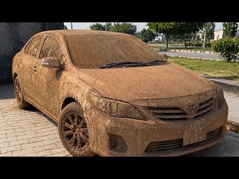 Extremely Dirty Car Completely Covered in Mud — Satisfying Car Wash Transformation!