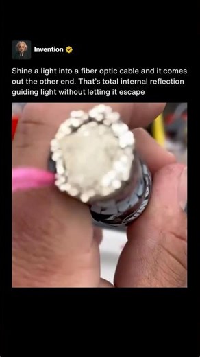 This Is How Light Gets Trapped Inside a Fiber Optic Cable 🔦 #shorts