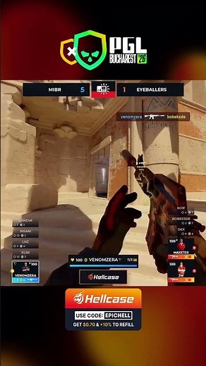 venomzera with ICE IN HIS VEINS pulls off a clean 1v2 clutch#cs2 #pgl #bucharest #hellcase
