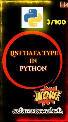 List Data Type In Python #coding #python #programming #html #excel #shorts
