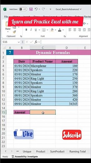 Dynamic Formulas in Excel| Excel Basics to Advanced #mechvate #excel