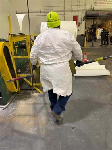 Loading Spindle into New Roll