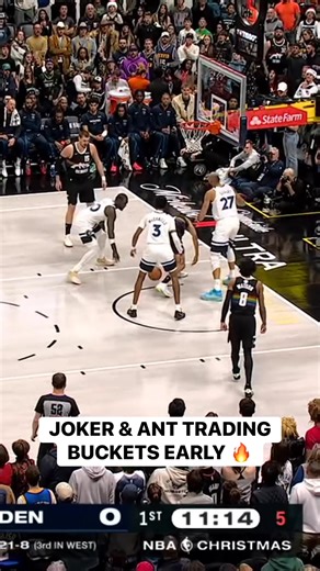 Nikola Jokić and Anthony Edwards trade a pair of 3’s early in Denver! 🎯 MIN-DEN • ABC & ESPN Tap to Watch ➡️ https://www.nba.com/how-to-watch-game-redirect/0022500013?partnerRef=NBA&platform=Facebook&surface=Post | NBA