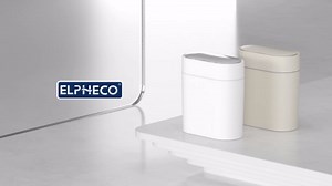 ELPHECO Bathroom Trash Can with Lids, 2.5 Gallon Automatic Motion Sensor Kitchen Dustbin, 9.5 Liter Small Plastic Bathroom, Slim Smart Trash Can, Rechargeable,Bag Suction, White