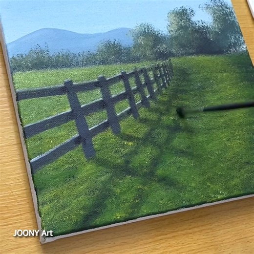 100K views · 2K reactions | Spring Scenery Acrylic Painting #art #painting #acrylicpainting | Joony art | Facebook