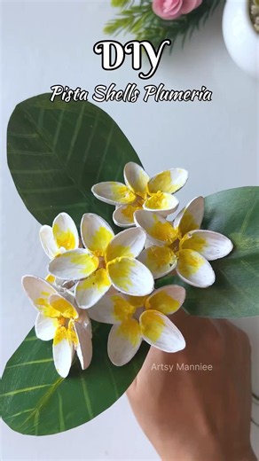 DIY Pista Shells Plumeria #viralvideo #sorts #viralshort #diy #craft #flowers #handmade #homedecor
