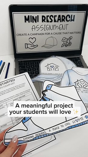 Comment “research project” for the link 🧢✨ Students will research a cause, create a slogan, design merch, choose a celebrity/influencer sponsor and write a paragraph about what they’ve learned. Quick, engaging & applicable to the 21st century!! You can also make this cross-curricular Health: disease prevention/substances Science: climate change, environment Social studies/history/geography: global issues, local community charities/causes, social justice, etc. | Lessons for Learning