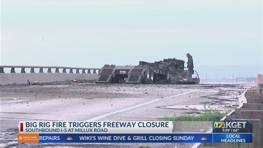 Southbound Interstate 5 lanes open at Millux Road after semi-truck fire