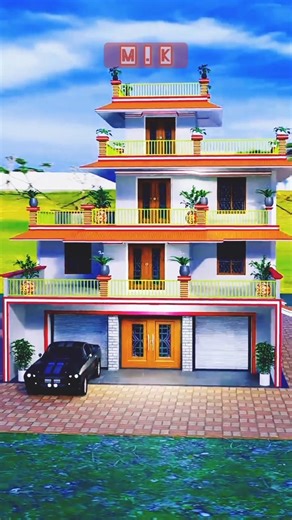 Village House 🏡 Design #elevation #frontelevation #house #housedesign #home #song #hindisong #3d