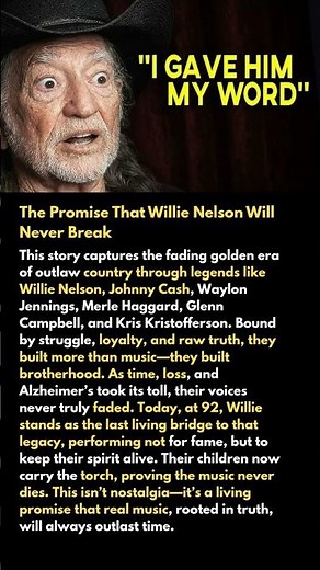 The Promise That Willie Nelson Will Never Break#shorts #viral